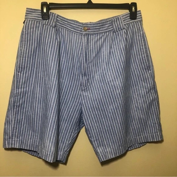 Bugle Boy Shorts Vtg Bugle Boy Mens Shorts 36w Blue Striped